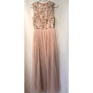 Donna Morgan Blush/Rose Gold Bridesmaid Dress